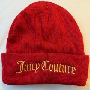 Juicy Couture Red Beanie – “Yes Oui Can” Detail